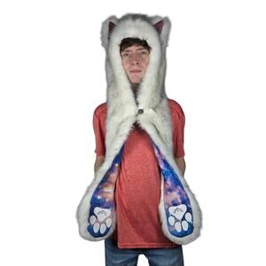 SpiritHoods Husky Rare Galaxy Collector's Edition 2018 Faux Fur Hood Galaxy Paws
